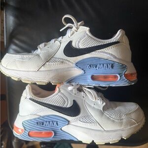 Nike Air Max White with Black and Blue Accents